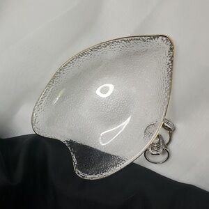 Elegant Clear Gold Rimmed Trinket Glass Dish